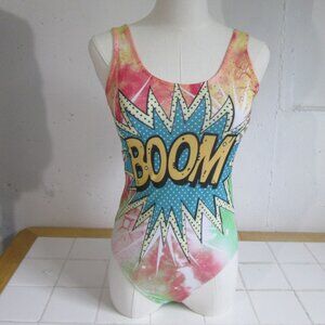 Vintage FOREIGN EXCHANGE Graphic "BOOM" Multicolor Bodysuit (M) USA